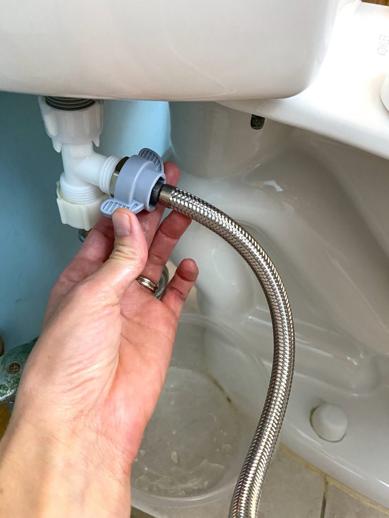 Install Luxe Bidet Neo 120 connect water line to T-Valve