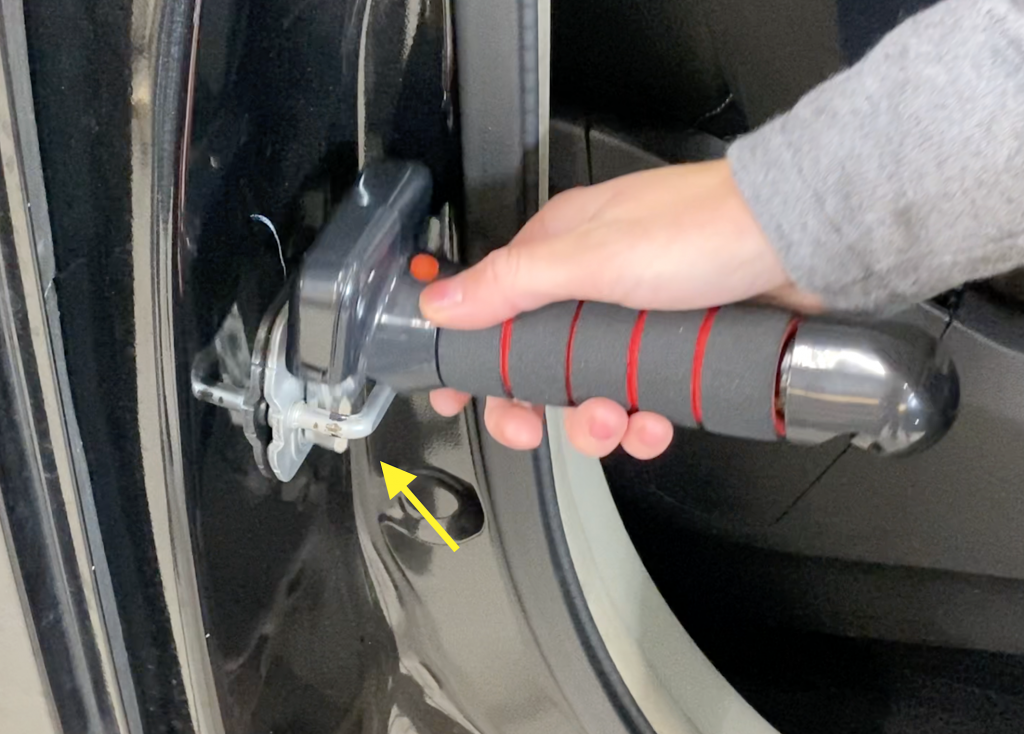 Use Car Door Assist Handle - Insert Cane into Striker Plate
