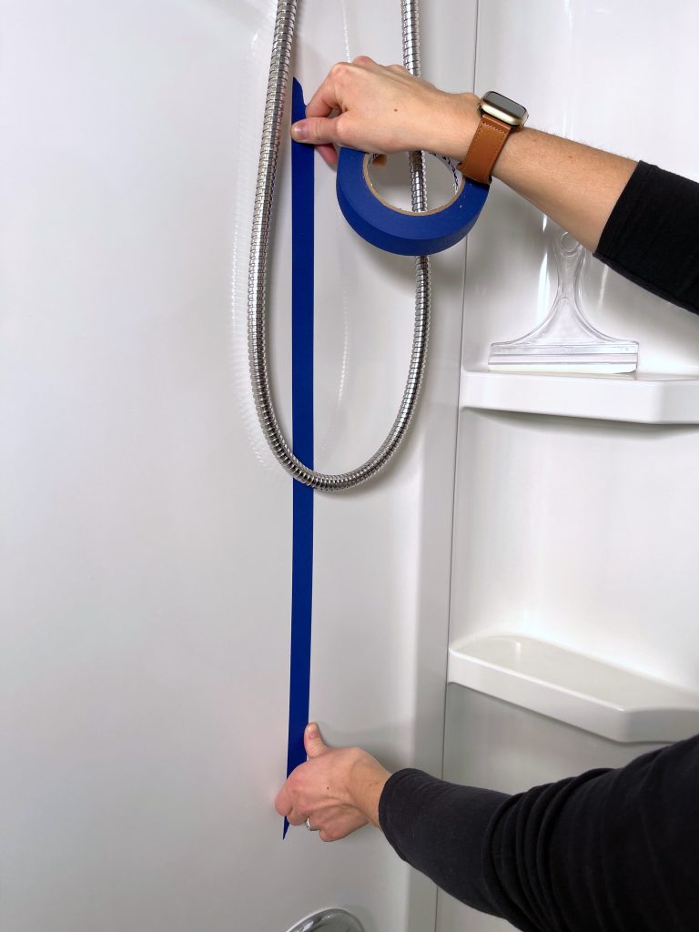 Shower Grab Bar Placement - Mark Under The Shower Head